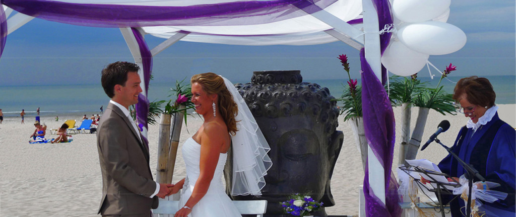 trouwen op het strand FF tijd topceremonie